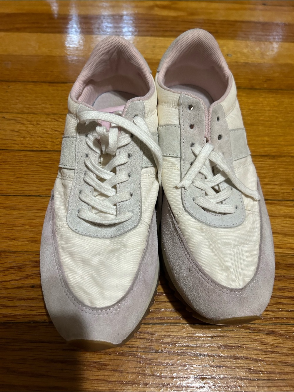 J CREW Women's Color Bloc Trainers Lace‎ Up Sneakers Clay/Beige/ Ivory 7